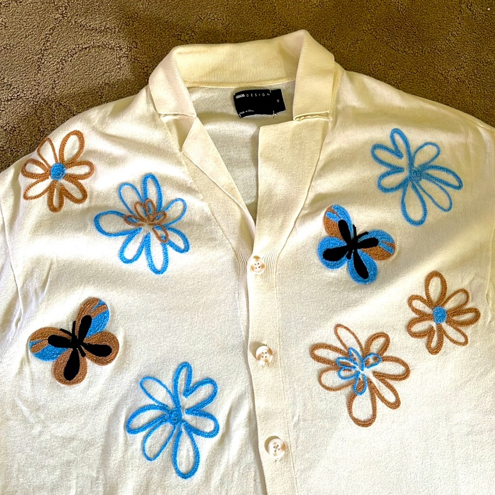 ASOS Floral Button Down Shirt / Summer Festivals - Picture 5 of 7